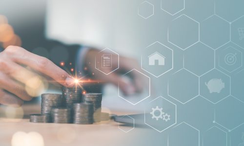 concept of finance and investment ,profit growth management ,risk management ,bank interest ,high return investment ,Stock and currency fund ,Savings goals for the future